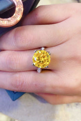 5 Carat Moissanite 925 Sterling Silver Ring in Banana Yellow - Shah S. Sahota
